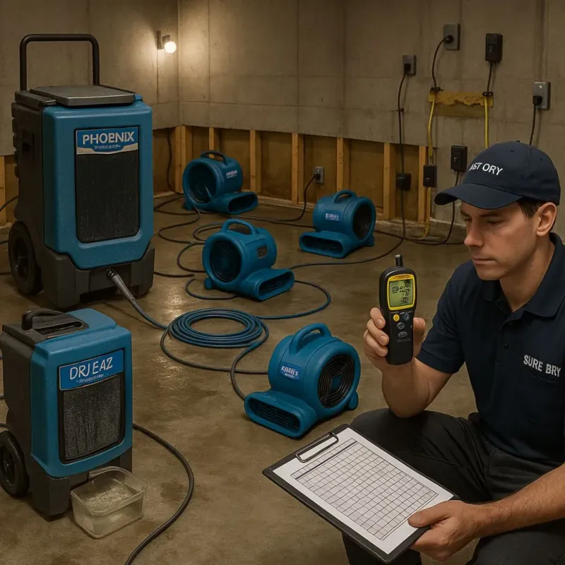 Structural Drying and Dehumidification process in Raleigh, NC